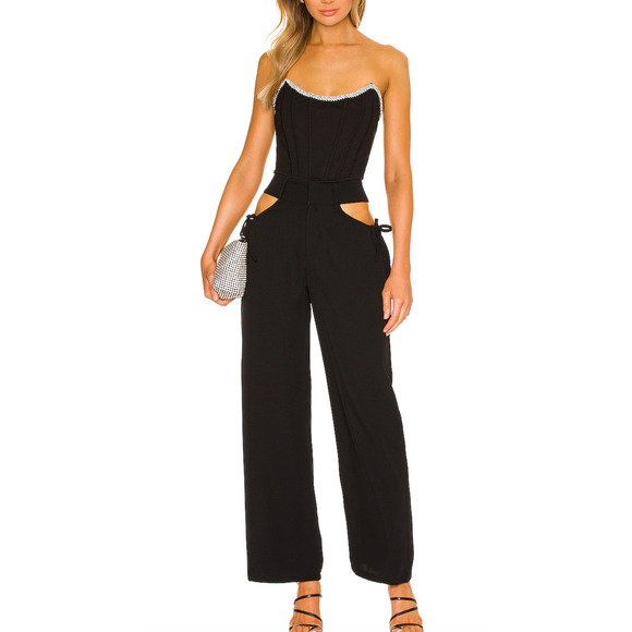 Revolve Pelvic Cut Out Pants Size XS Trouser Wide Leg Black Superdown Be… - Picture 9 of 11